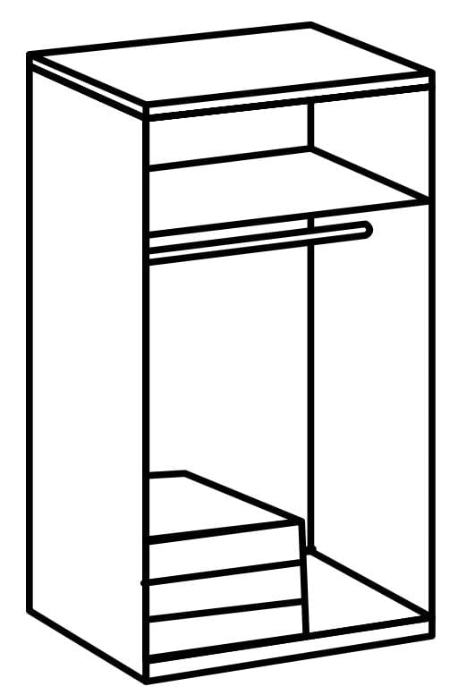 Wimex Dulap din pal, cu 2 usi, 3 sertare si oglinda, Level36 Black A Stejar, l100xA58xH216 cm