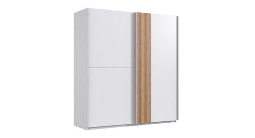 Wimex Dulap din pal, cu 2 usi glisante, Lüneburg Alb / Stejar Artisan, l135xA65xH198 cm