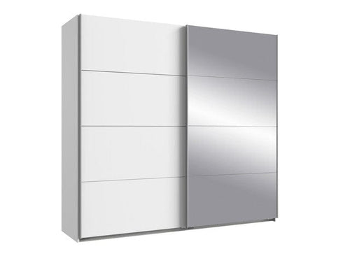 Wimex Dulap din pal, cu 2 usi glisante si oglinda, Ernie Alb, l225xA65xH210 cm