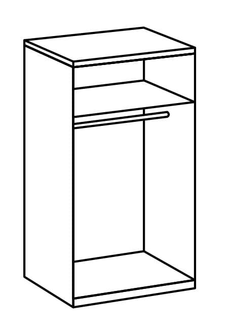 Wimex Dulap din pal, cu 2 usi, Level36 Black A Grafit, l100xA58xH216 cm