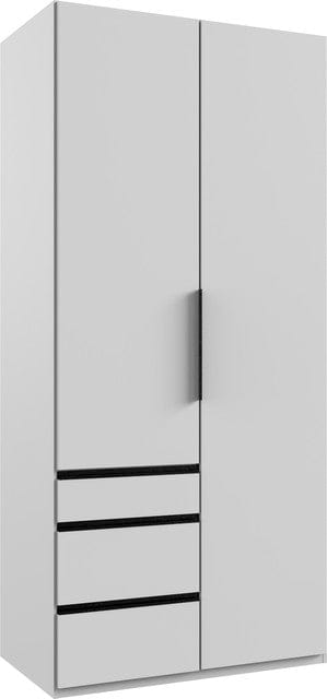 Wimex Dulap din pal, cu 2 usi si 3 sertare, Level36 Black A Alb, l100xA58xH216 cm