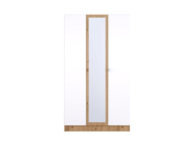 Vitorog Dulap din pal, cu 3 usi, Amos 3KO Stejar Artisan / Alb, l110xA52xH195 cm