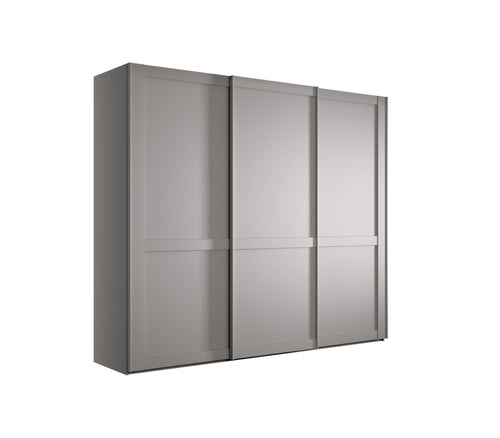 Dulap din pal cu 3 usi glisante, Marlow Gri, l246,3xA67xH217 cm