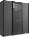 Wimex Dulap din pal, cu 3 usi glisante si oglinda, Norderstedt Grafit / Gri, l180xA64xH208 cm