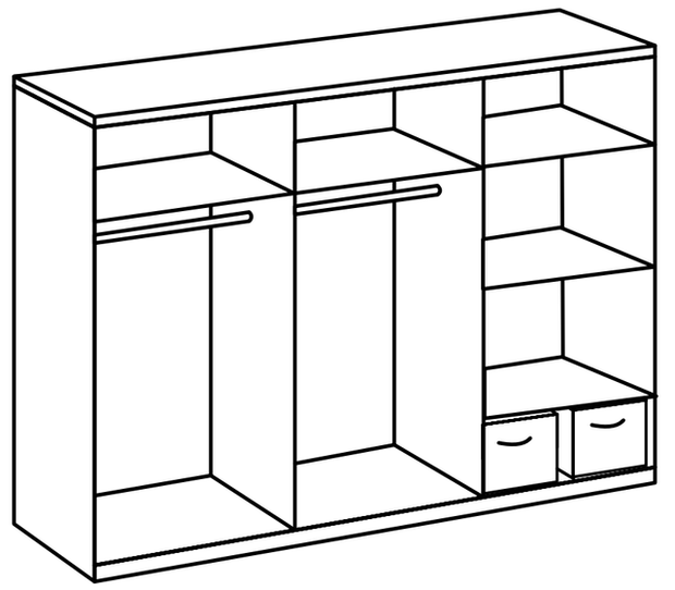 Wimex Dulap din pal, cu 3 usi glisante si oglinda, Norderstedt Grafit / Gri, l270xA64xH236 cm