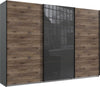 Wimex Dulap din pal, cu 3 usi glisante si oglinda, Norderstedt II Grafit / Stejar, l313xA64xH236 cm