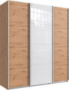Wimex Dulap din pal, cu 3 usi glisante si oglinda, Norderstedt Stejar Artisan / Alb, l180xA64xH208 cm