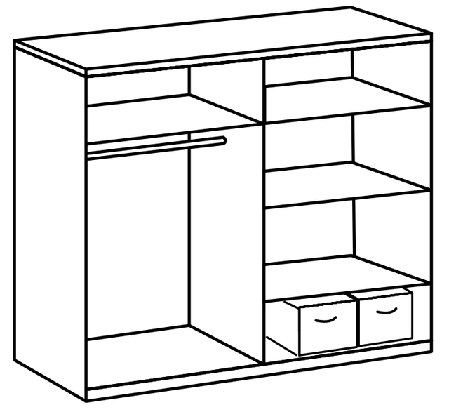 Wimex Dulap din pal, cu 3 usi glisante si oglinda, Norderstedt Stejar Artisan / Alb, l180xA64xH208 cm