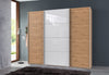 Wimex Dulap din pal, cu 3 usi glisante si oglinda, Norderstedt Stejar Artisan / Alb, l225xA64xH236 cm
