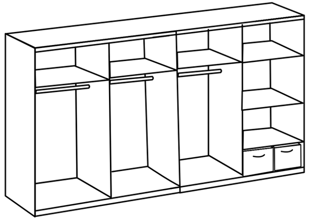 Wimex Dulap din pal, cu 3 usi glisante si oglinda, Norderstedt Stejar Artisan / Gri, l360xA64xH236 cm