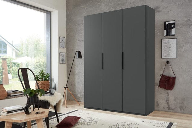 Wimex Dulap din pal, cu 3 usi, Level36 Black A Grafit, l150xA58xH216 cm