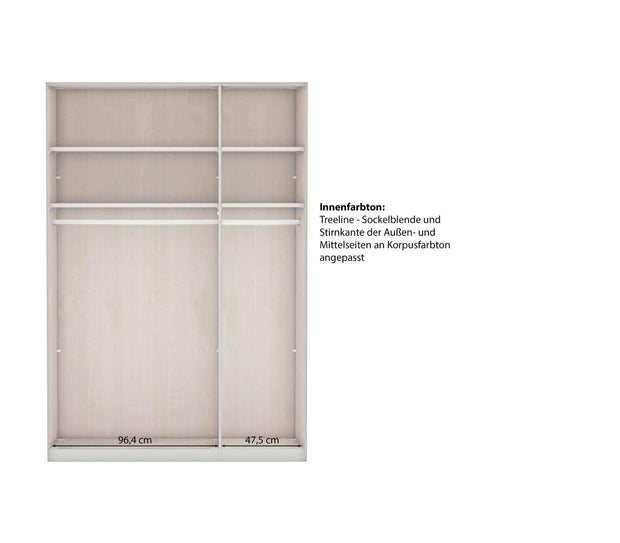 Dulap din pal cu 3 usi, Marlow Alb, l148,4xA58xH216 cm (5)