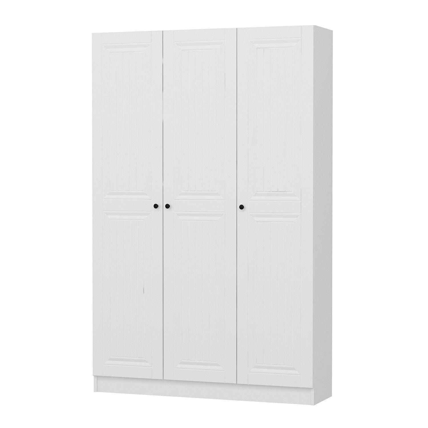 Dulap din pal, cu 3 usi, Noah 8243 Alb, l135xA35xH210 cm (5)