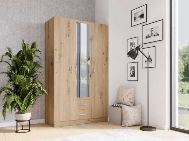 Vitorog Dulap din pal, cu 3 usi si 2 sertare, Basic 3K2FO Stejar Artisan, l120xA52xH205 cm