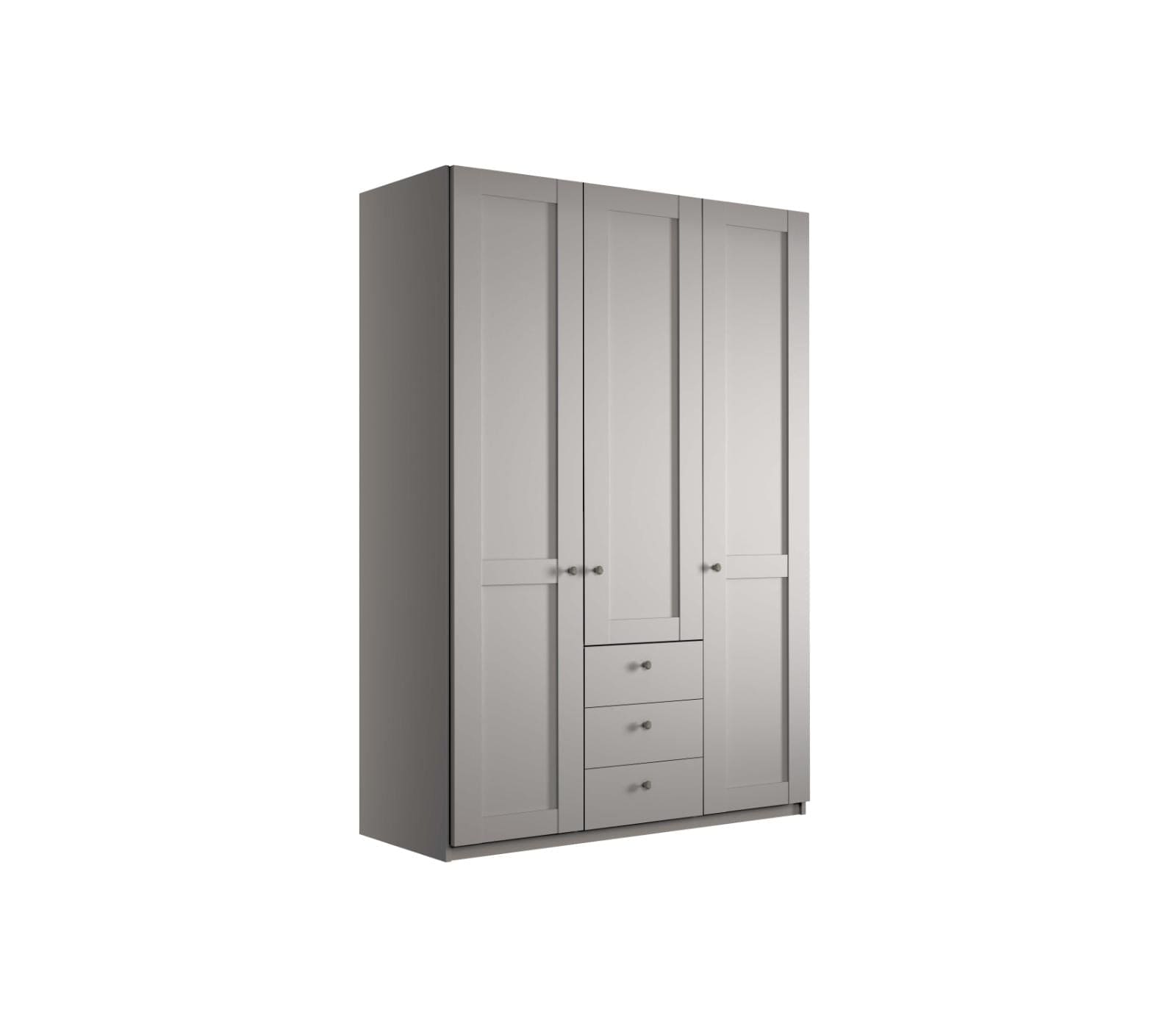 Dulap din pal, cu 3 usi si 3 sertare, Marlow Gri, l148,4xA58xH216 cm