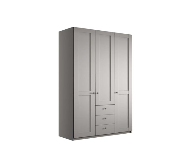 Dulap din pal, cu 3 usi si 3 sertare, Marlow Gri, l148,4xA58xH216 cm