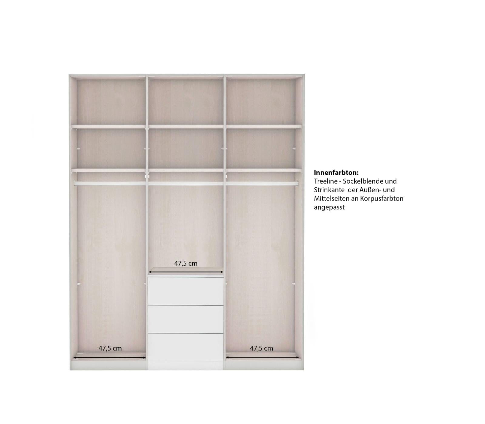 Dulap din pal, cu 3 usi si 3 sertare, Marlow Gri, l148,4xA58xH216 cm (4)