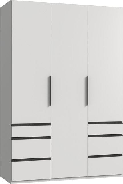 Wimex Dulap din pal, cu 3 usi si 6 sertare, Level36 Black A Alb, l150xA58xH216 cm