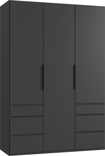 Wimex Dulap din pal, cu 3 usi si 6 sertare, Level36 Black A Grafit, l150xA58xH216 cm