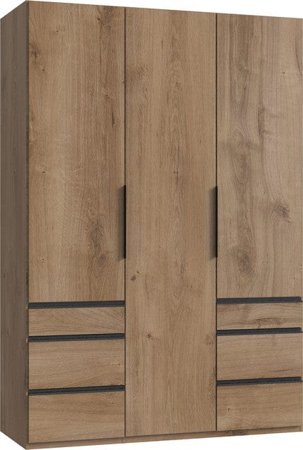 Wimex Dulap din pal, cu 3 usi si 6 sertare, Level36 Black A Stejar, l150xA58xH216 cm