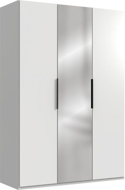 Wimex Dulap din pal, cu 3 usi si oglinda, Level36 Black A Alb, l150xA58xH216 cm