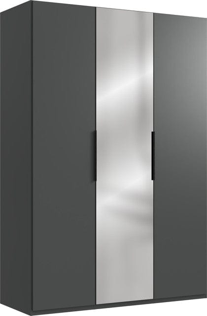 Wimex Dulap din pal, cu 3 usi si oglinda, Level36 Black A Grafit, l150xA58xH216 cm