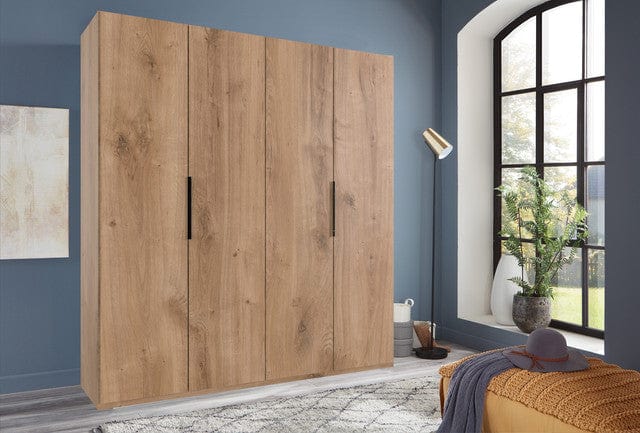 Wimex Dulap din pal, cu 4 usi, Level36 Black A Stejar, l200xA58xH216 cm