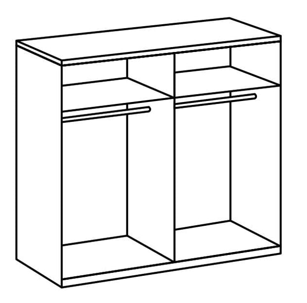 Wimex Dulap din pal, cu 4 usi si oglinda, Level36 Black A Stejar, l200xA58xH216 cm