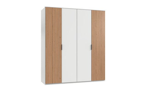 Wimex Dulap din pal, cu 4 usi, Tunis Alb / Stejar Artisan, l180xA58xH210 cm