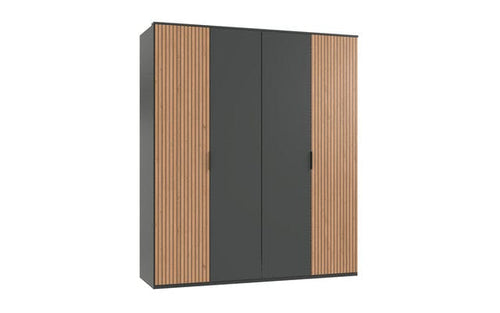 Wimex Dulap din pal, cu 4 usi, Tunis Grafit / Stejar Artisan, l180xA58xH210 cm
