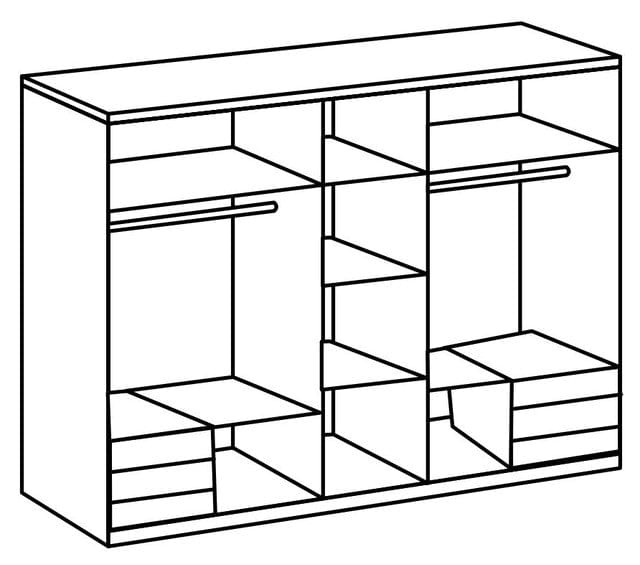Wimex Dulap din pal, cu 5 usi, 6 sertare si oglinda, Everly Grafit, l250xA58xH216 cm