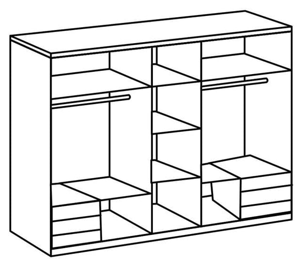 Wimex Dulap din pal, cu 5 usi, 6 sertare si oglinda, Everly Grafit, l250xA58xH216 cm