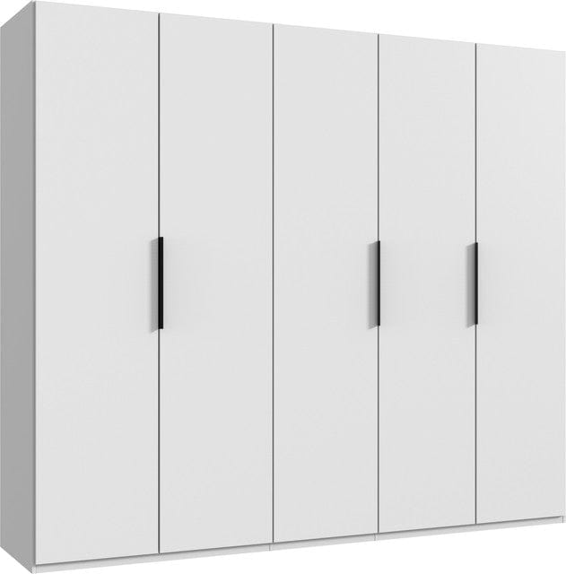 Wimex Dulap din pal, cu 5 usi, Level36 Black A Alb, l250xA58xH216 cm