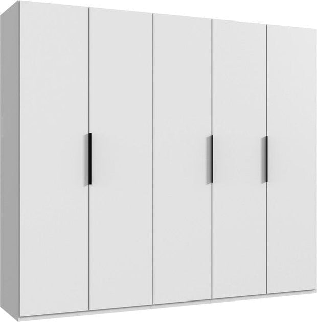 Wimex Dulap din pal, cu 5 usi, Level36 Black A Alb, l250xA58xH216 cm