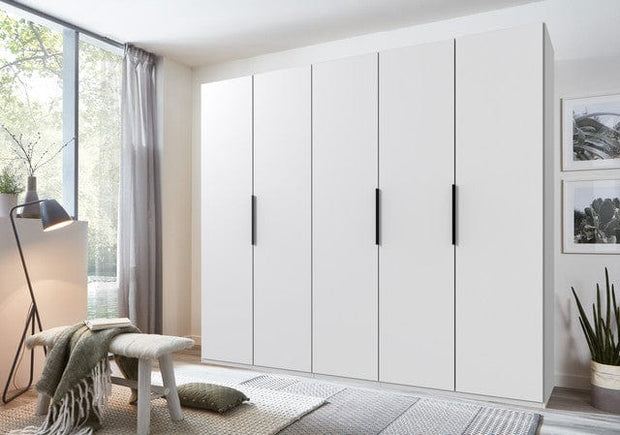 Wimex Dulap din pal, cu 5 usi, Level36 Black A Alb, l250xA58xH216 cm