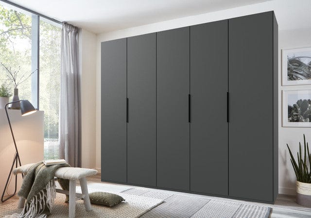 Wimex Dulap din pal, cu 5 usi, Level36 Black A Grafit, l250xA58xH216 cm