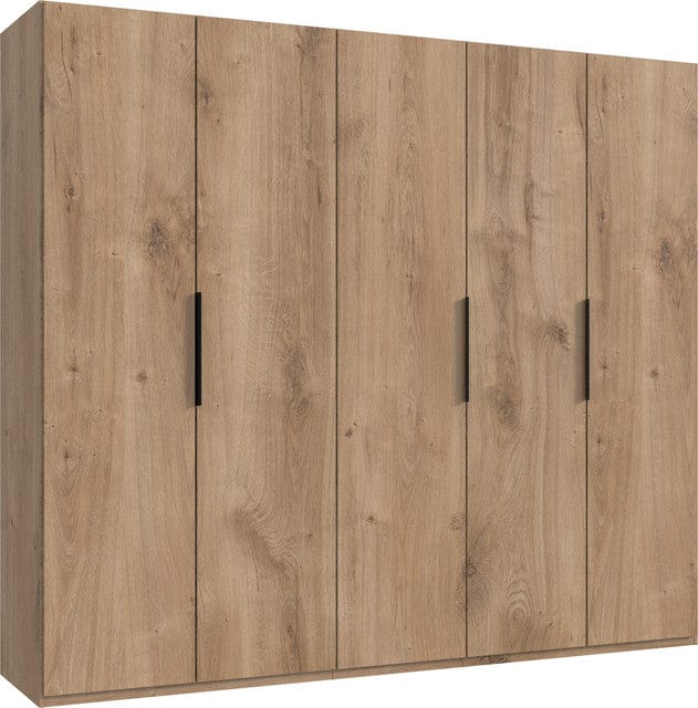 Wimex Dulap din pal, cu 5 usi, Level36 Black A Stejar, l250xA58xH216 cm