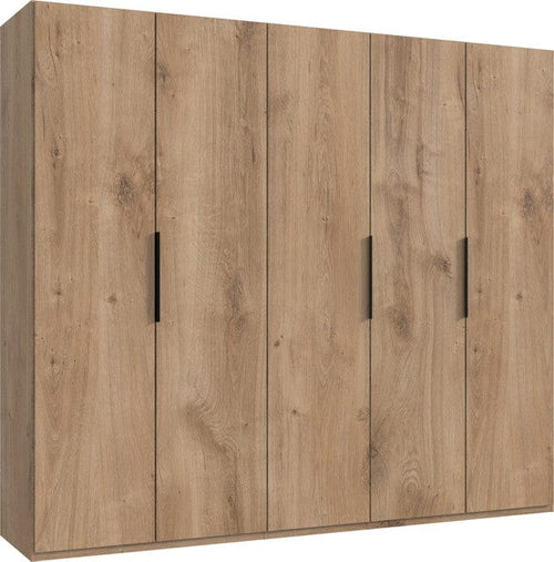 Wimex Dulap din pal, cu 5 usi, Level36 Black A Stejar, l250xA58xH216 cm