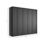 Dulap din pal cu 5 usi, Marlow Grafit, l246,3xA58xH216 cm (6)