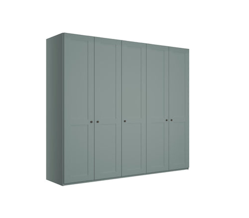 Dulap din pal cu 5 usi, Marlow Verde, l246,3xA58xH216 cm