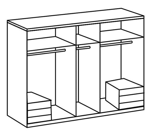 Wimex Dulap din pal, cu 5 usi si 6 sertare, Level36 Black A Alb, l250xA58xH216 cm