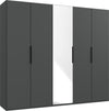 Wimex Dulap din pal, cu 5 usi si oglinda, Level36 Black A Grafit, l250xA58xH216 cm