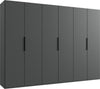 Wimex Dulap din pal, cu 6 usi, Level36 Black A Grafit, l300xA58xH216 cm