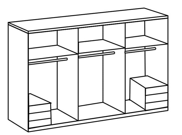 Wimex Dulap din pal, cu 6 usi si 6 sertare, Level36 Black A Stejar, l300xA58xH216 cm