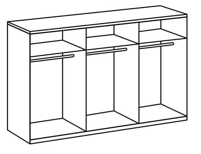 Wimex Dulap din pal, cu 6 usi si oglinda, Level36 Black A Grafit, l300xA58xH216 cm
