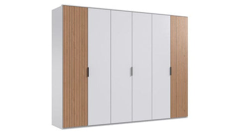 Wimex Dulap din pal, cu 6 usi, Tunis Alb / Stejar Artisan, l270xA58xH210 cm