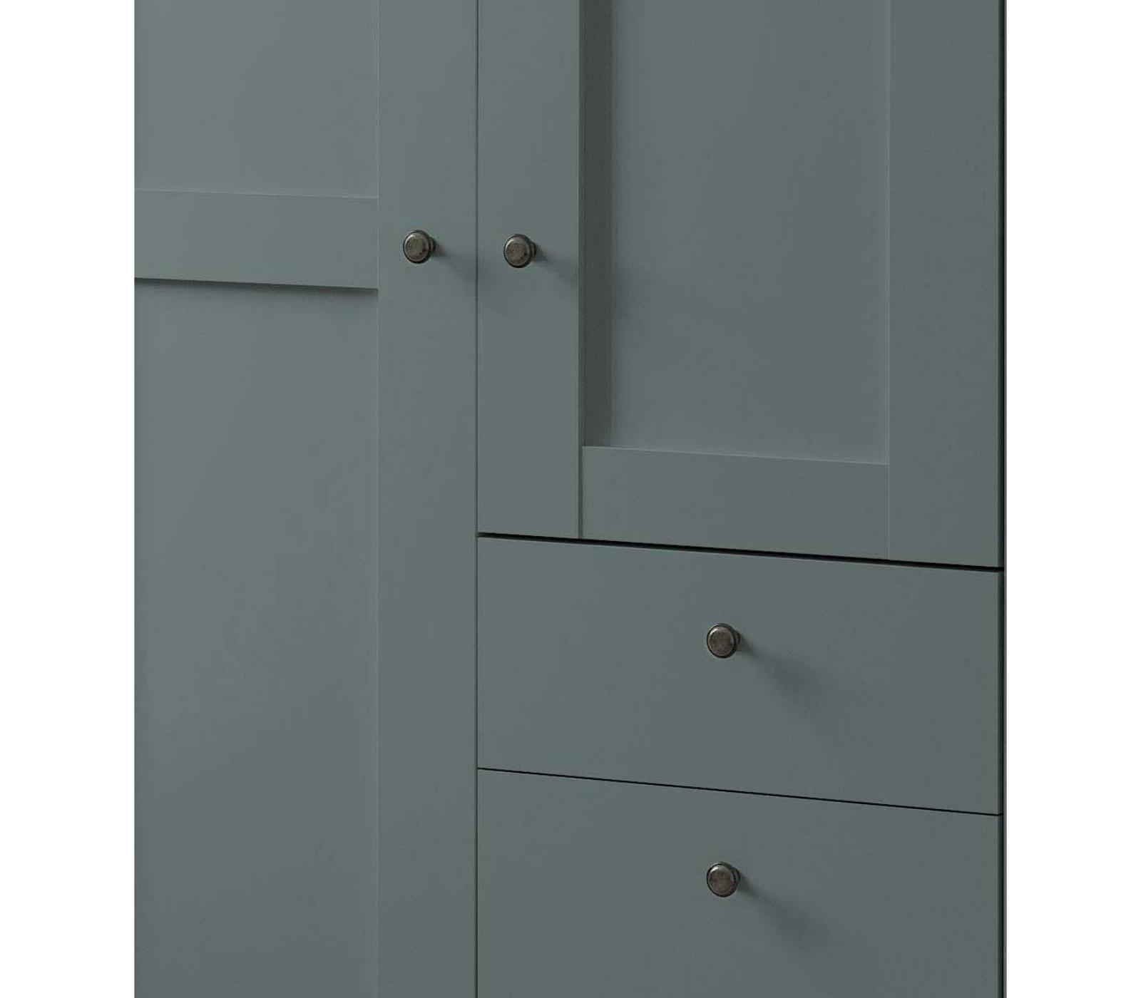 Dulap din pal, cu 7 usi si 6 sertare, Marlow Verde, l344,2xA58xH216 cm (7)