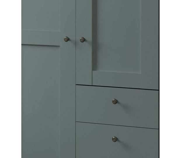 Dulap din pal, cu 7 usi si 6 sertare, Marlow Verde, l344,2xA58xH216 cm (7)