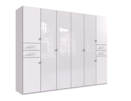 Wimex Dulap din pal, cu 8 usi si 4 sertare, Danzig Alb, l270xA58xH208 cm