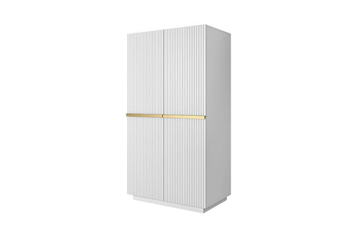 Bogart Dulap din pal si MDF, cu 2 usi, Nicole 100-2D Alb / Auriu, l100xA62xH207 cm